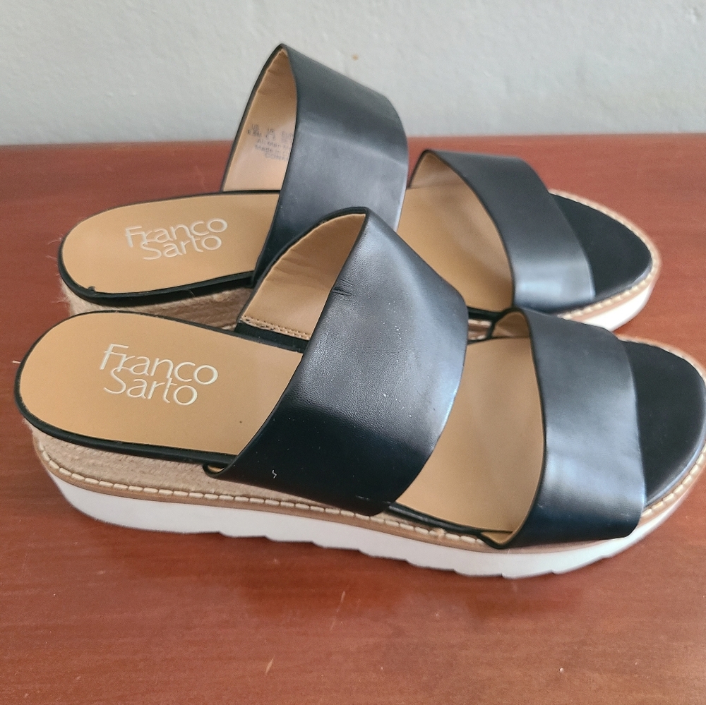 Franco Sarto Black and White Women's Sandals